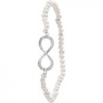 Infinity Armband mit Perlen - Süßwasser-Perlen